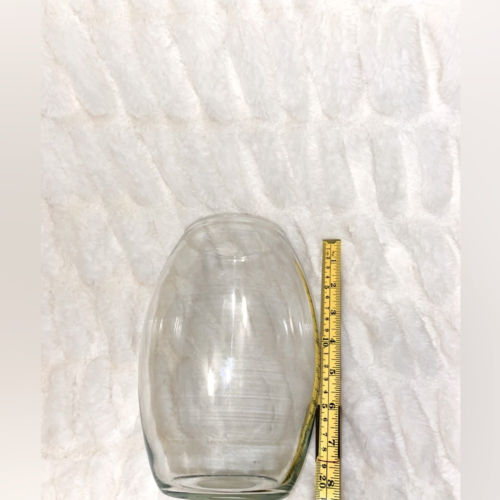 Eight inch clear oval vase